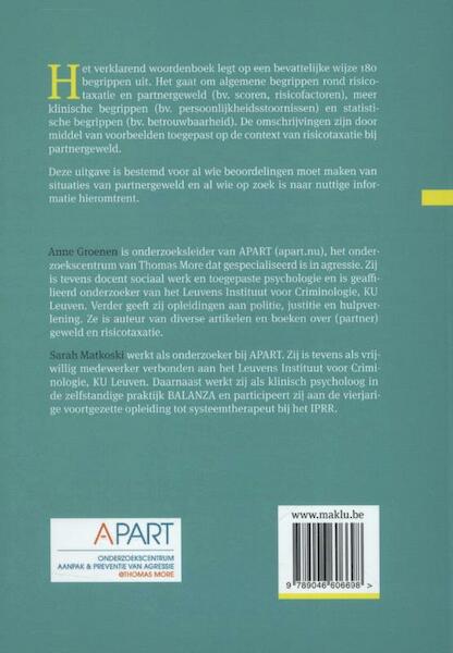 Risicotaxatie en partnergeweld - Anne Groenen, Sarah Matkoski (ISBN 9789046606698)
