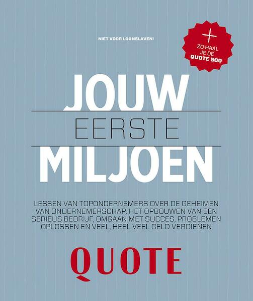 Jouw Eerste Miljoen - Mirjam van den Broeke, Jort Kelder, Martijn de Meulder, Paul van Riessen (ISBN 9789082213508)
